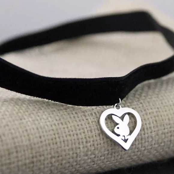 3D bunny Rabbit pendant w/ Black velvet choker - Picture 3 of 4